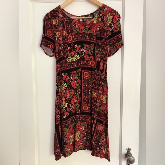 Topshop Maternity & postpartum colourful  boho dress. Size 4. Red orang floral - Picture 11 of 11